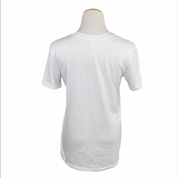 Fabletics White Love Peace Laughter Crew Neck Tee - Picture 6 of 12